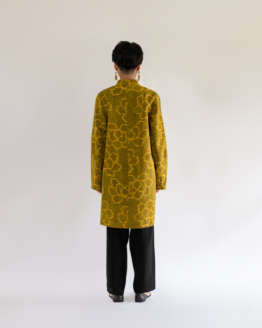 スタンドカラーコート｜サイカイの衣「着物リメイクのセミオーダー 